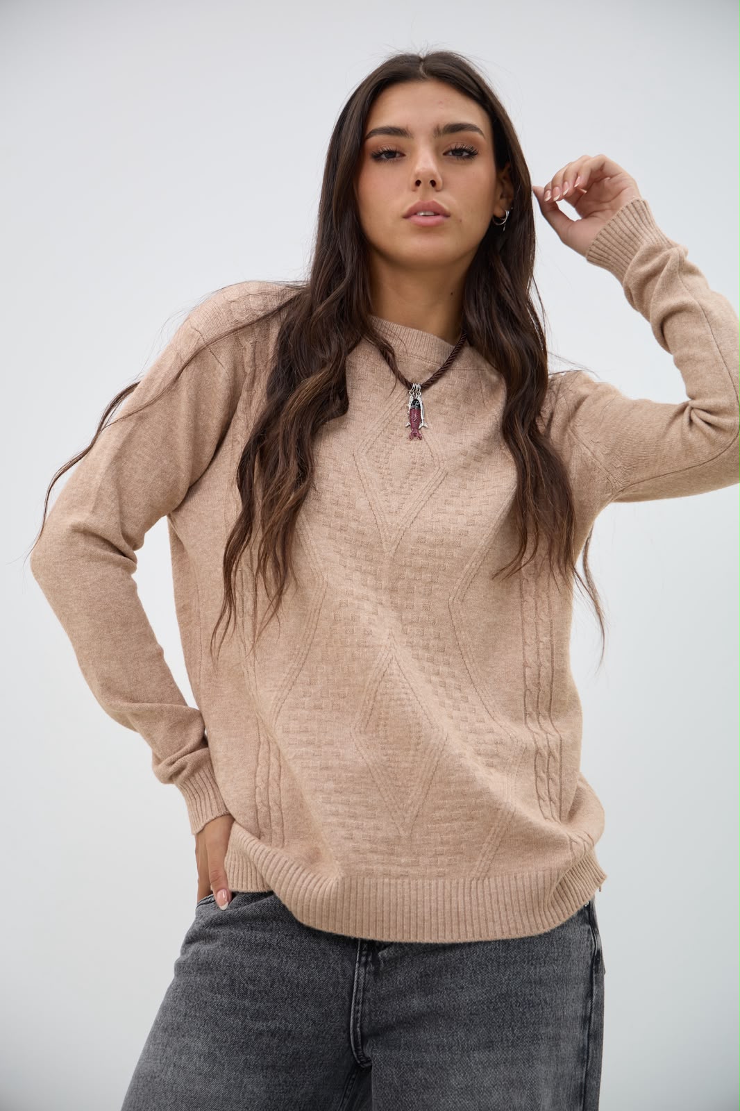 TEJIDO BEIGE CON RELIEVE